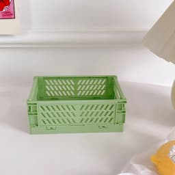 New Mini Plastic Stackable Foldable Stationary Holder Simple Cute Student Office Desktop Storage Box Stationery Home Organizer