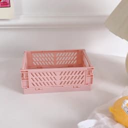 New Mini Plastic Stackable Foldable Stationary Holder Simple Cute Student Office Desktop Storage Box Stationery Home Organizer