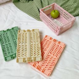 New Mini Plastic Stackable Foldable Stationary Holder Simple Cute Student Office Desktop Storage Box Stationery Home Organizer