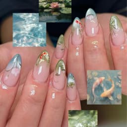 24pcs/Box Long Coffin False Nails Art Rose with Glue Wearable Nude Pink White Color Jelly Nails Tips Full Cover Press on Nails