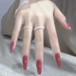 24pcs/Box Long Coffin False Nails Art Rose with Glue Wearable Nude Pink White Color Jelly Nails Tips Full Cover Press on Nails