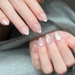 24pcs/Box Long Coffin False Nails Art Rose with Glue Wearable Nude Pink White Color Jelly Nails Tips Full Cover Press on Nails
