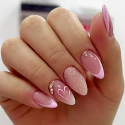 24pcs/Box Long Coffin False Nails Art Rose with Glue Wearable Nude Pink White Color Jelly Nails Tips Full Cover Press on Nails