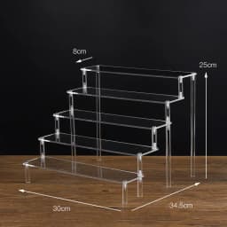 1-5 Tier Acrylic Display Stand Clear Display Riser Rack for Cupcake Perfume Doll Décor Organizer Amiibo Funko POP Figures DC05