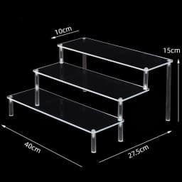 1-5 Tier Acrylic Display Stand Clear Display Riser Rack for Cupcake Perfume Doll Décor Organizer Amiibo Funko POP Figures DC05