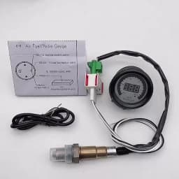 52mm Digital Air Fuel Ratio Gauge Car Gauge AFR Fit for 12V Car Voltmeter 2 in 1 Can Be Paired With Narrowband O2 Oxygen Sensor