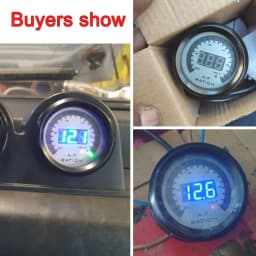 52mm Digital Air Fuel Ratio Gauge Car Gauge AFR Fit for 12V Car Voltmeter 2 in 1 Can Be Paired With Narrowband O2 Oxygen Sensor