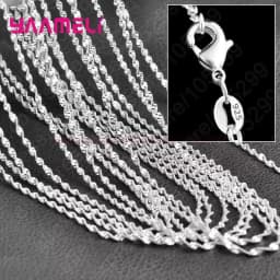 5Pcs Real 925 Sterling Silver Women Men Chains Necklace Wholesale Jewelry Components Making Accessories for Pendant