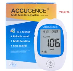 Accurate Blood Ketone Uric Acid Blood Glucose(GOD or GDH) Meter System Diabetes Gout Monitoring Device Replace 4 In1 Test Strips
