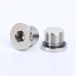 304 Stainless Steel Lnner Six Angle With Flange Oil Plug M8/10/12/14/16/18/20/22/24/27/33 x 1.5 Male Threaded Ring Sealing Plug