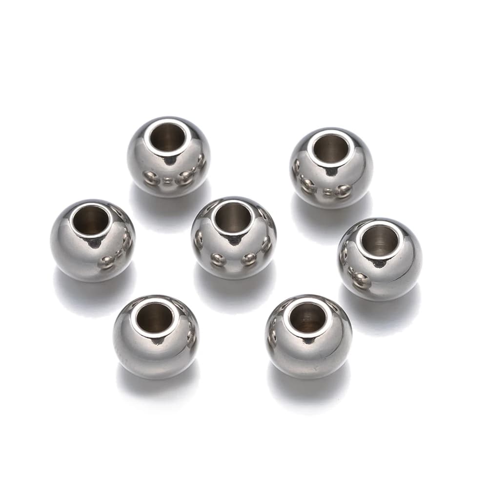50/100pcs 316 Stainless Steel Spacer Bead For DIY Necklace European Bracelet Jewelry Craft Making Supplies Accessories Material