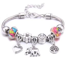 Papa Snap Brand Women Bracelet Colorful Crystal Charm Bracelet for Women DIY Beads Bracelets & Bangles Jewelry Gift