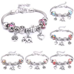 Papa Snap Brand Women Bracelet Colorful Crystal Charm Bracelet for Women DIY Beads Bracelets & Bangles Jewelry Gift