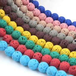 Natural Lava Hematite Volcanic Stone Beads Round Rock Loose Spacer Bead For Jewelry Making 4 6 8 10mm DIY Charm Bracelet 15 INCH