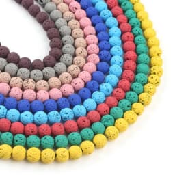 Natural Lava Hematite Volcanic Stone Beads Round Rock Loose Spacer Bead For Jewelry Making 4 6 8 10mm DIY Charm Bracelet 15 INCH
