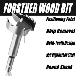Versery 5PCS/Set 15/20/25/30/35mm Forstner Boring Drill Bits Kit Woodworking Self Centering Hole Saw Wood Cutter Tools Set