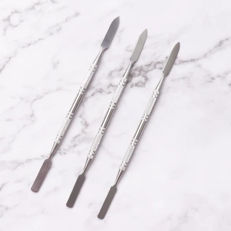 NEW Style Stainless Steel Cuticle Pusher Nail Art Stirring Polish Powder Blend Spatulas Tone Rods Manicure Remover Makeup Tools