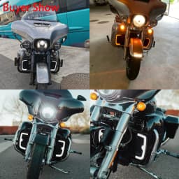 Motorcycle LED Turn Signal Light Fairing Lower Grills Black For Harley Touring Street Glide Road Glide Electra Glide FLHTK FLTRU