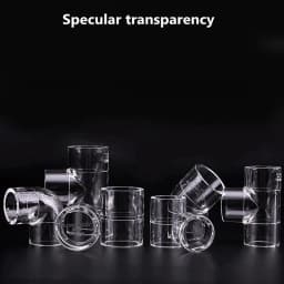 1~3PCS Acrylic Pipe Fitting Elbow Tee End Cap Transparent Plexiglass Fish Tank Joints Water Tank Accessories Acrylic Connector