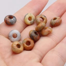 New 10pcs / Lot Natural Agates Beads Abacus Shape Big Hole Natural Stone Beads Size 5x10mm for Making Jewelry Necklace Hole 4mm