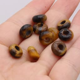 New 10pcs / Lot Natural Agates Beads Abacus Shape Big Hole Natural Stone Beads Size 5x10mm for Making Jewelry Necklace Hole 4mm