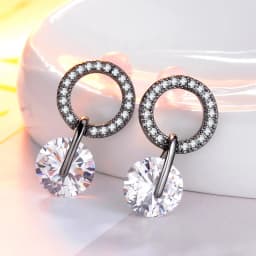 Huitan Korean Partysu Style Brilliant Cubic Zirconia Women Drop Earrings 4 Colors Simple Stylish Female Delicate Earring Jewelry