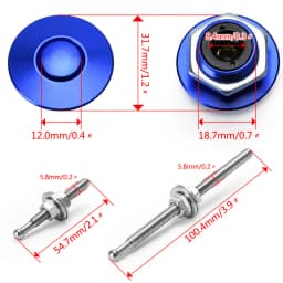 1.25' Universal Style Push Button Billet Hood Pins Lock Clip Kit For BMW Ect Car Quick Pins PQY-HPL04/05