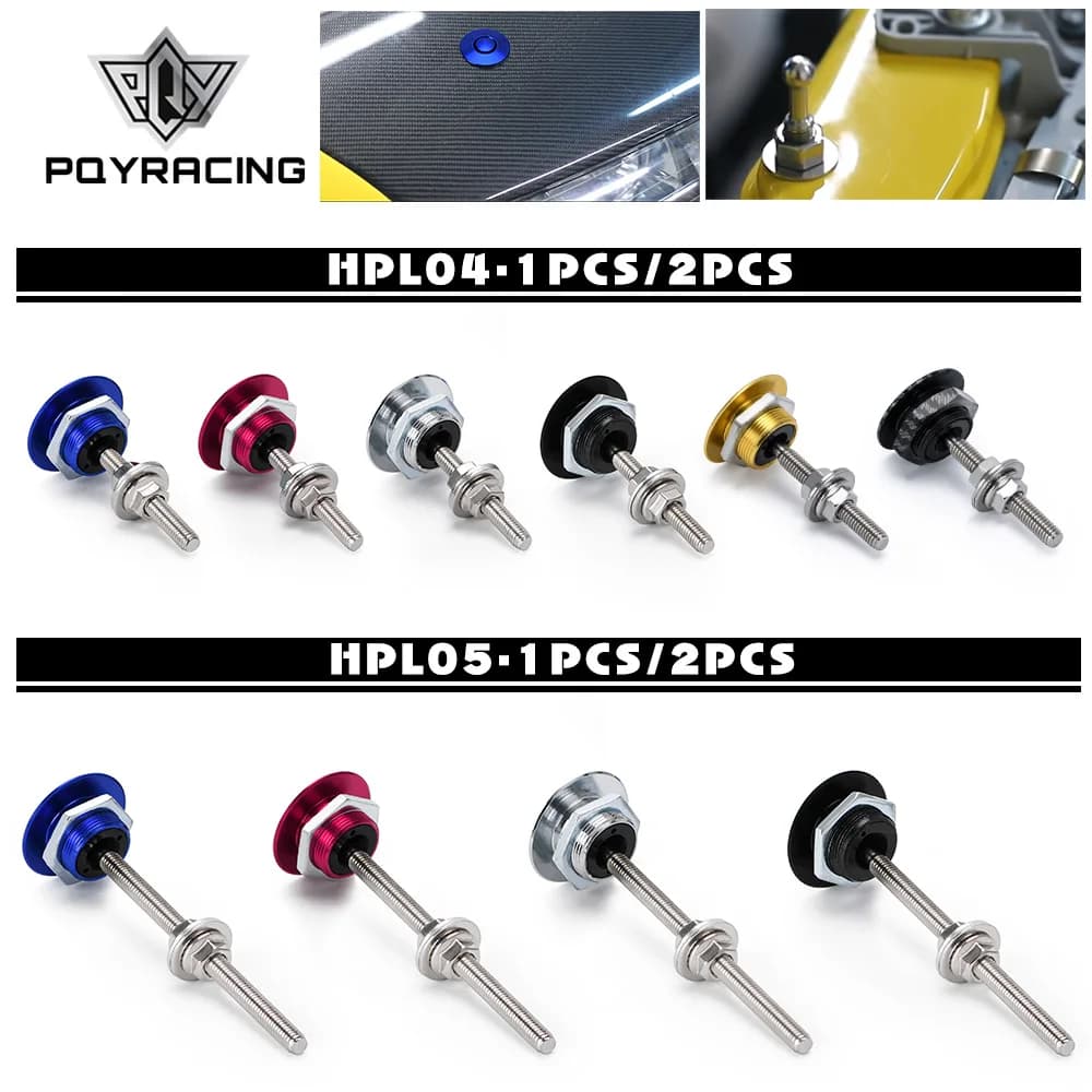 1.25' Universal Style Push Button Billet Hood Pins Lock Clip Kit For BMW Ect Car Quick Pins PQY-HPL04/05