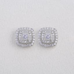 Huitan Brilliant Cubic Zirconia Stud Earrings for Princess Square Shape Versatile Style Fancy Gift Women Earring Classic Jewelry