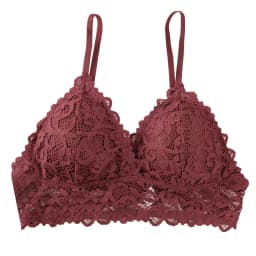 Women Triangle Bralette French Style Wireless Bra Sexy Lingerie Padded Bra Delicate Floral Lace Underwear Daily Wear One Size