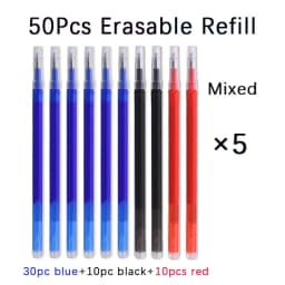 50 Pcs/Set 0.7mm Erasable Pen Refill Rod Magic Erasable Gel Pen Blue Black Ink 8 Color Office Stationery Writing Supplies