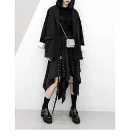 Irregular Skirt Girl's New Dark Tie Street Punk Wind Weave Buckle Medium-length Y2k Gothic Long Skirt