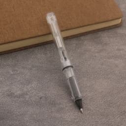 High Quality Piston Fountain Pen Transparent White bullet Needle 0.38mm 0.5mm Stationery Office School Supplies