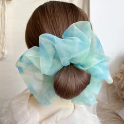 1PC Spring Summer Net Yarn Hair Bow Scrunchies Large Organza Women Elastic Hair Band Ponytail Holder Hair Tie Girls Accessories
