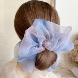1PC Spring Summer Net Yarn Hair Bow Scrunchies Large Organza Women Elastic Hair Band Ponytail Holder Hair Tie Girls Accessories
