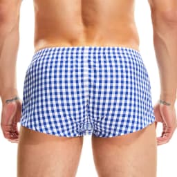 SEOBEAN Men's Underwear Cotton Plaid Boxer Briefs Men Home Lounge Sleep Boxer Shorts U convex Design Man Boxers Underpants