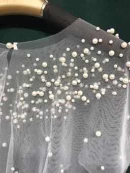 Pearls Tulle Wedding Wrap Short Prom Party Shawl BOLERO Bridal Cape Elegant Wedding Jacket Customized
