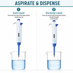 IKEME Single Channel Adjustable Volume Micropipette Laboratory Pipette Multiple Range Options 0.1μL-10mL with Pipette Tips