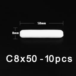 PTFE Magnetic Stirrer Bar Cylindrical Stir Bar Type-C Magneton Laboratory Chemical Stirring Bars Mixer White Spin Bars , 10Pcs