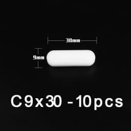 PTFE Magnetic Stirrer Bar Cylindrical Stir Bar Type-C Magneton Laboratory Chemical Stirring Bars Mixer White Spin Bars , 10Pcs