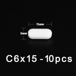 PTFE Magnetic Stirrer Bar Cylindrical Stir Bar Type-C Magneton Laboratory Chemical Stirring Bars Mixer White Spin Bars , 10Pcs