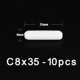 PTFE Magnetic Stirrer Bar Cylindrical Stir Bar Type-C Magneton Laboratory Chemical Stirring Bars Mixer White Spin Bars , 10Pcs