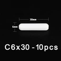 PTFE Magnetic Stirrer Bar Cylindrical Stir Bar Type-C Magneton Laboratory Chemical Stirring Bars Mixer White Spin Bars , 10Pcs