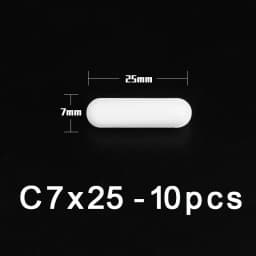 PTFE Magnetic Stirrer Bar Cylindrical Stir Bar Type-C Magneton Laboratory Chemical Stirring Bars Mixer White Spin Bars , 10Pcs