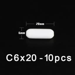 PTFE Magnetic Stirrer Bar Cylindrical Stir Bar Type-C Magneton Laboratory Chemical Stirring Bars Mixer White Spin Bars , 10Pcs