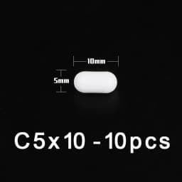 PTFE Magnetic Stirrer Bar Cylindrical Stir Bar Type-C Magneton Laboratory Chemical Stirring Bars Mixer White Spin Bars , 10Pcs