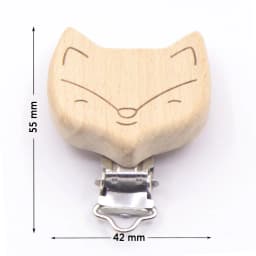 5PCS Wooden Rabbit Star Pacifier Clip Baby Accessories Wooden Animal Pacifier Metal Holder Elephant Pacifier Wooden Baby Teeth