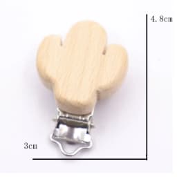 5PCS Wooden Rabbit Star Pacifier Clip Baby Accessories Wooden Animal Pacifier Metal Holder Elephant Pacifier Wooden Baby Teeth