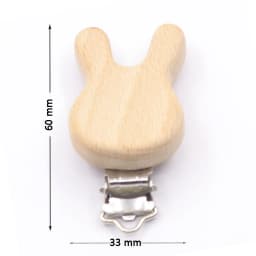 5PCS Wooden Rabbit Star Pacifier Clip Baby Accessories Wooden Animal Pacifier Metal Holder Elephant Pacifier Wooden Baby Teeth