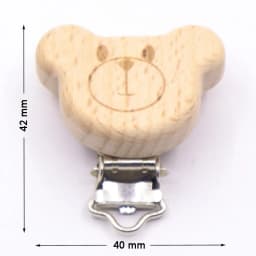 5PCS Wooden Rabbit Star Pacifier Clip Baby Accessories Wooden Animal Pacifier Metal Holder Elephant Pacifier Wooden Baby Teeth